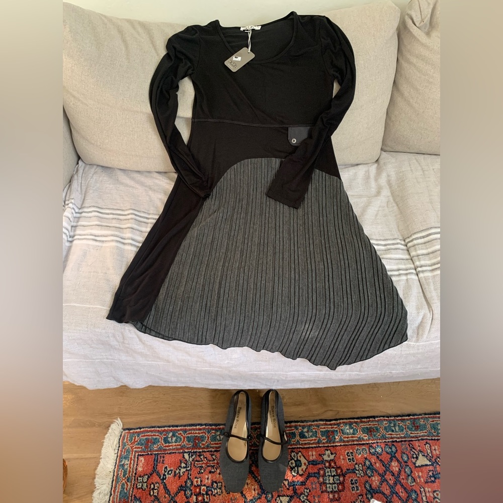 Made in France. Sweet dress - long sleeve, knee length with pretty details. NWT